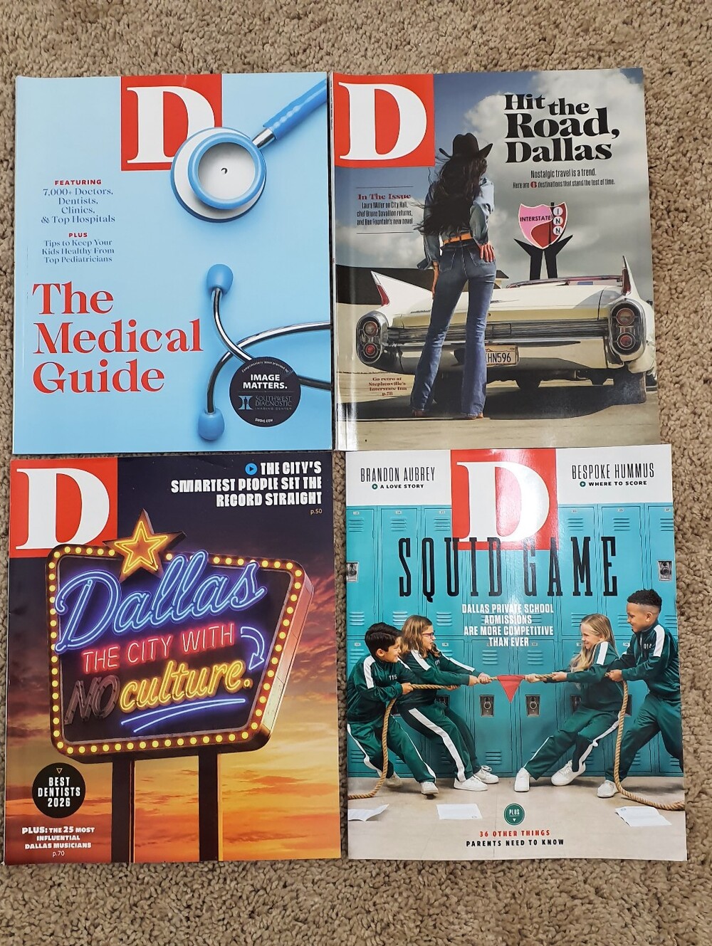 D Magazine Lot of 4 Jun to Aug 2026 Issues Dallas Medical Guide & Social Life
